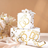 Anniversary Wrapping Paper Roll, Mini Roll, Gold Foil We Still Do Design With Wedding Ring, Elegant Gift Wrap For Wedding, Anniversary, Engagement, Bridal Shower, 17 Inches X 16.4 Feet