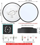 Modern Black Flush Mount Ceiling Light 2 Light Round Acrylic Shade Fixture