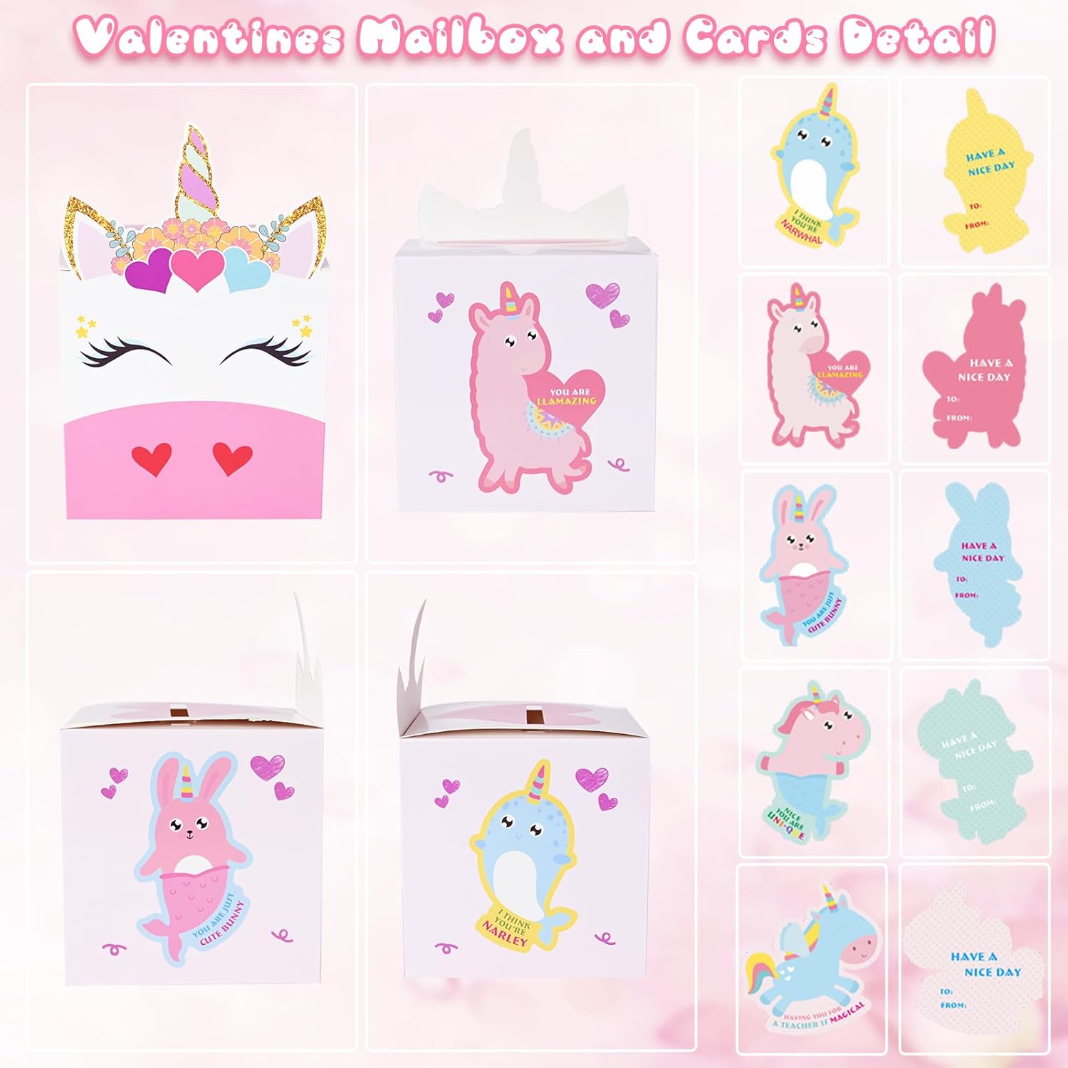 Valentines Cards For Kids Classroom Valentines Day For Kids Exchange Include1 Mailbox, 32 Valentine Cards, 1 Teacher Card (Cards Style A)