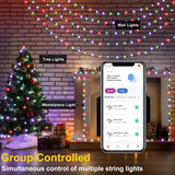 Smart Wifi Led Christmas Lights, App-Controlled Rgb Fairy String Lights, Ideal For Xmas Tree, Garden, Home, Party, Hallo