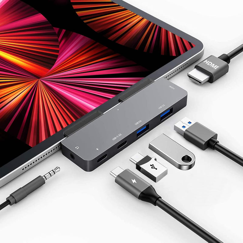 Adapter For Ipad Pro Usb C Hub 11/12.9 2021-2018/Ipad Air 4/Ipad Mini 6, 6In1
