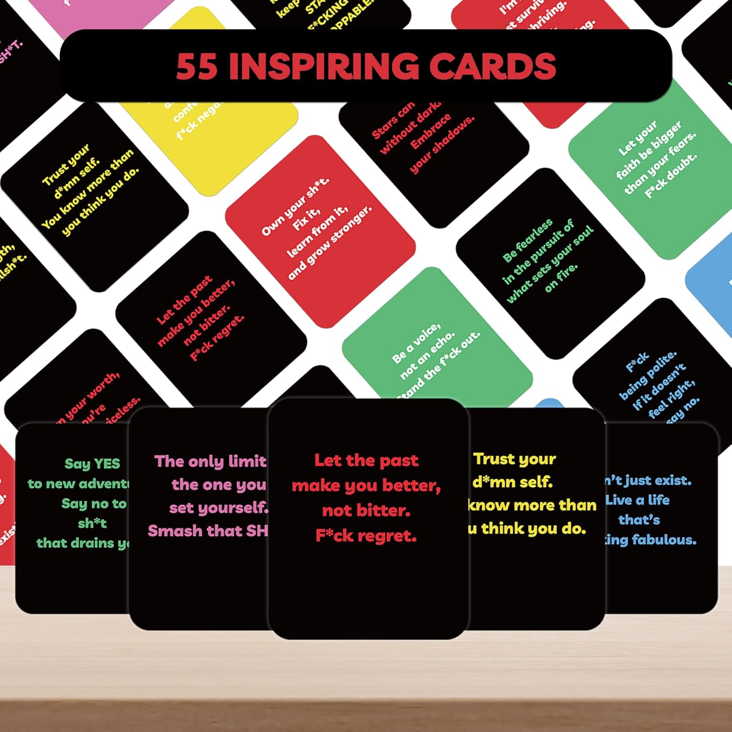 Unique Badass Birthday Gifts For Women - Badass Affirmation Cards - 55 Sweary Affirmation Cards For Women - Daily Positive Motivational Card - Inspirational & Self Care Quotes - Spiritual Gifts For Best Friend, Sister