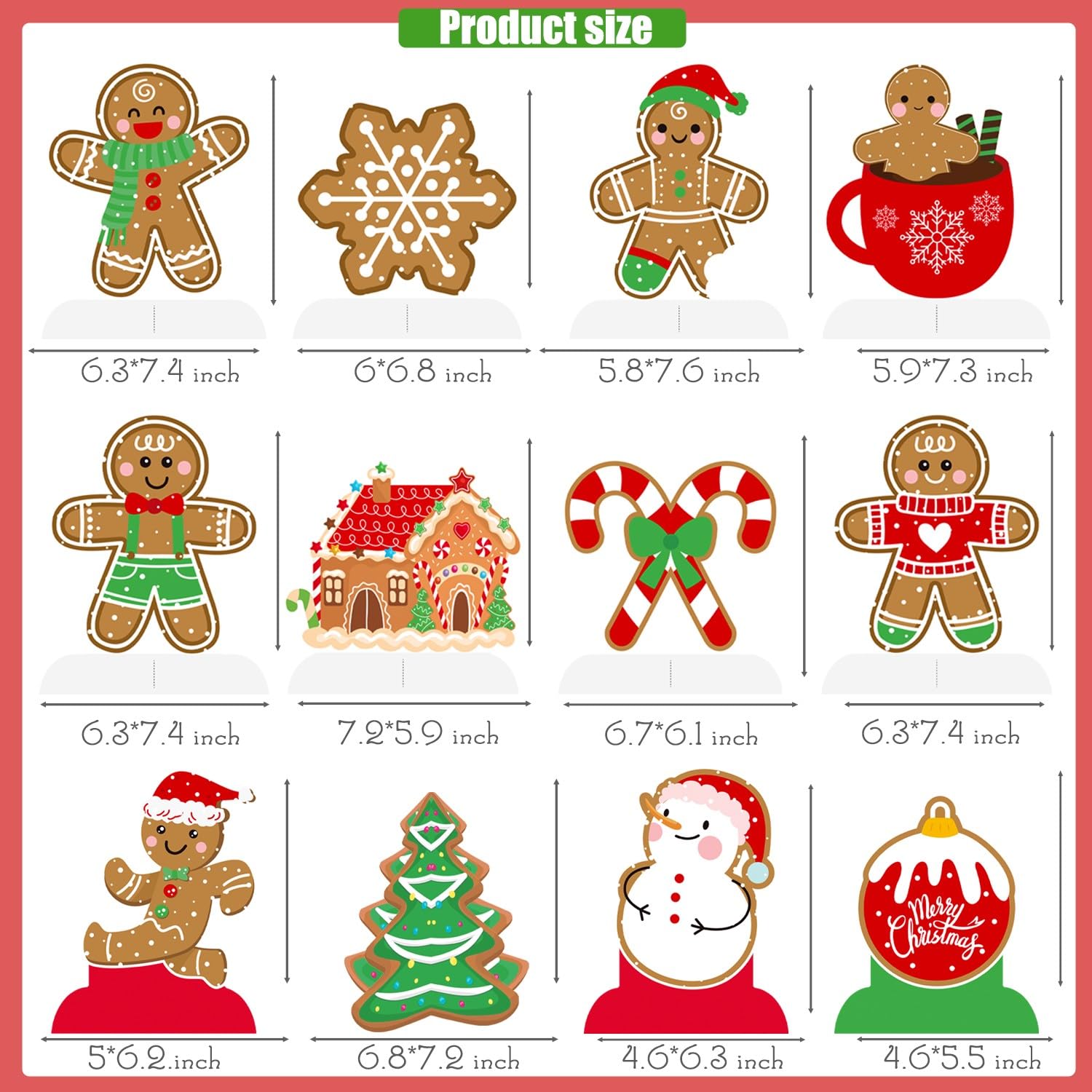 Gingerbread Party Honeycomb Centerpieces 12Pcs Christmas Gingerbread Man Table Centerpieces Gingerbread Theme Table Decorations For Winter Christmas Snowman Party Supplies