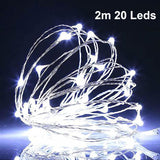 Usb Fairy String Lights, 2M/6.56Ft 20 Leds Usb Plug And Play Indoor Diy Decor Lamp For Parties Christmas Tree-Silver Wir