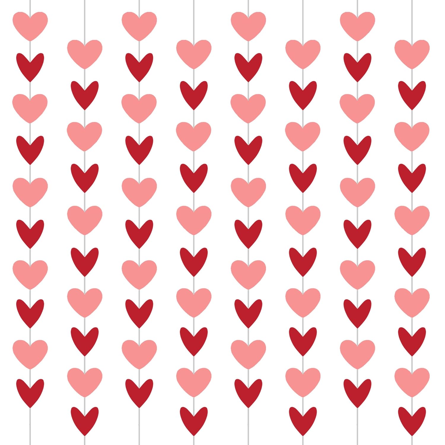 80 Heart Garland – Hanging Valentine'S Decorations With Red & Pink Hearts, Valentine'S Banner, 8 Strings, 6.5 Ft Each, Perfect Valentine'S Garland For Parties & Events