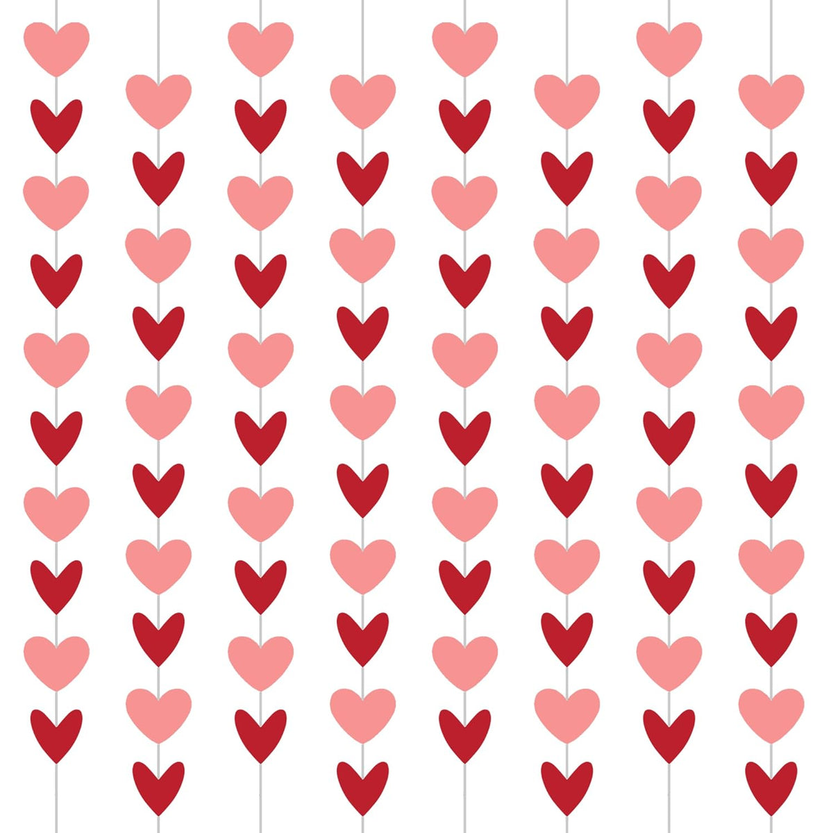 80 Heart Garland – Hanging Valentine'S Decorations With Red & Pink Hearts, Valentine'S Banner, 8 Strings, 6.5 Ft Each, Perfect Valentine'S Garland For Parties & Events