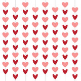 80 Heart Garland – Hanging Valentine'S Decorations With Red & Pink Hearts, Valentine'S Banner, 8 Strings, 6.5 Ft Each, Perfect Valentine'S Garland For Parties & Events