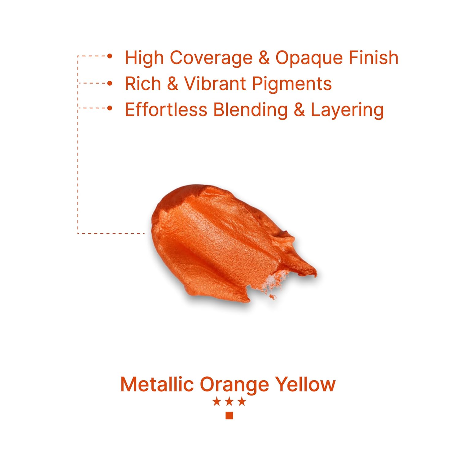 Gouache Metallic Orange Yellow Refills (50Ml/1.7Oz)|Intense Pigments, Easy Color Refill (2 Pcs.)