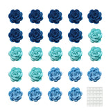 24Pcs Felt Fabric Flowers Embellishments For Crafts, 1.2 Inch Nonwoven Appliques Ornament With 30 Stickers For Diy Wedding Bride Cards, Gift Wrapping, Sewing, Scrapbook, Photo Frame Album Decoration