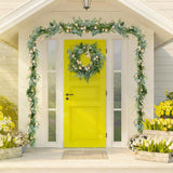 1 Pcs 6 Ft Artificial Flower Garland With Chrysanthemum And Eucalyptus 22 Inch Beige Floral Summer Garland For Wedding Porch Stair Table Centerpieces Baby Shower Birthday Decor