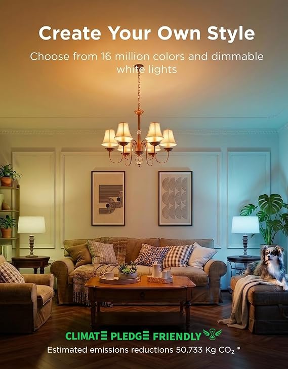 E12 LED Smart Light Bulbs Color Changing Candelabra 450 LM 80 CRI 4 Pack