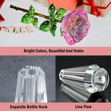Valentine'S Day Gifts, Pink Rose Gift For Her, ?K9 Crystal Rose In Vase Sculpture, 3D Crystal Glass Eternal Flower, For Women On Birthday, Wedding, Anniversary, Valentine'S Day, Got Engaged