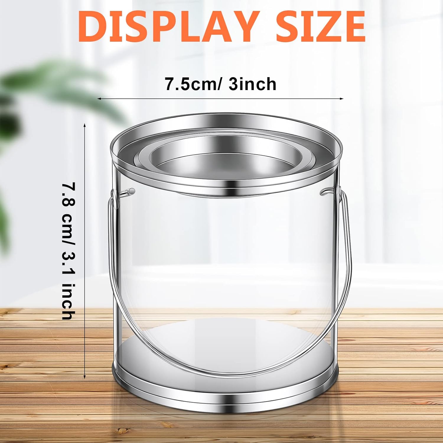 Paint Cans Clear Plastic Paint Cans 3 X 3 Inches Mini Empty Bucket With Lids Small Transparent Containers For Art Crafts Candy Diy Projects Christmas Party Favor Decor(24 Pack)