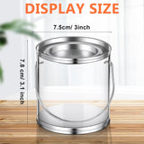 Paint Cans Clear Plastic Paint Cans 3 X 3 Inches Mini Empty Bucket With Lids Small Transparent Containers For Art Crafts Candy Diy Projects Christmas Party Favor Decor(24 Pack)