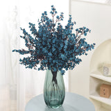 15Pcs Artificial Baby Breath Flowers Fake Silk Real Touch Diy Floral Bouquets Decor Wedding Party Decoration Arrangements-Teal Blue