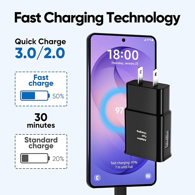 Samsung Fast Charger with 6.6FT USB C Charging Cable for Galaxy S26 S25 S24 S23 S22 S21 Note Series