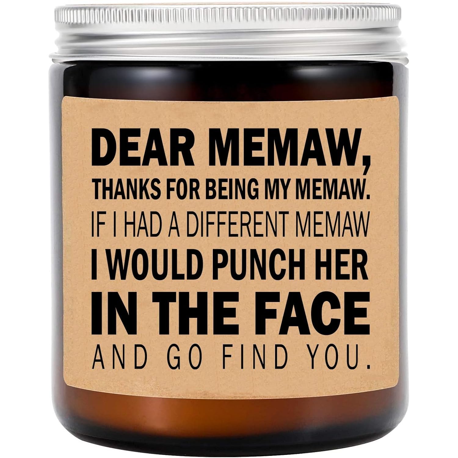 Memaw Candle - Memaw Gifts From Grandkids - I'D Punch Another In The Face - Fun Gag For Her - Mother'S Day Candle - Lavender Scented Candles, 8Oz