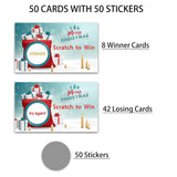 Christmas Scratch Off Game Cards, Scratch Off Stickers Holiday Games, Lottery Raffle Tickets, Christmas Party Supplies Decorations, New Year Activities For Adults Friends (50 Pack)-01