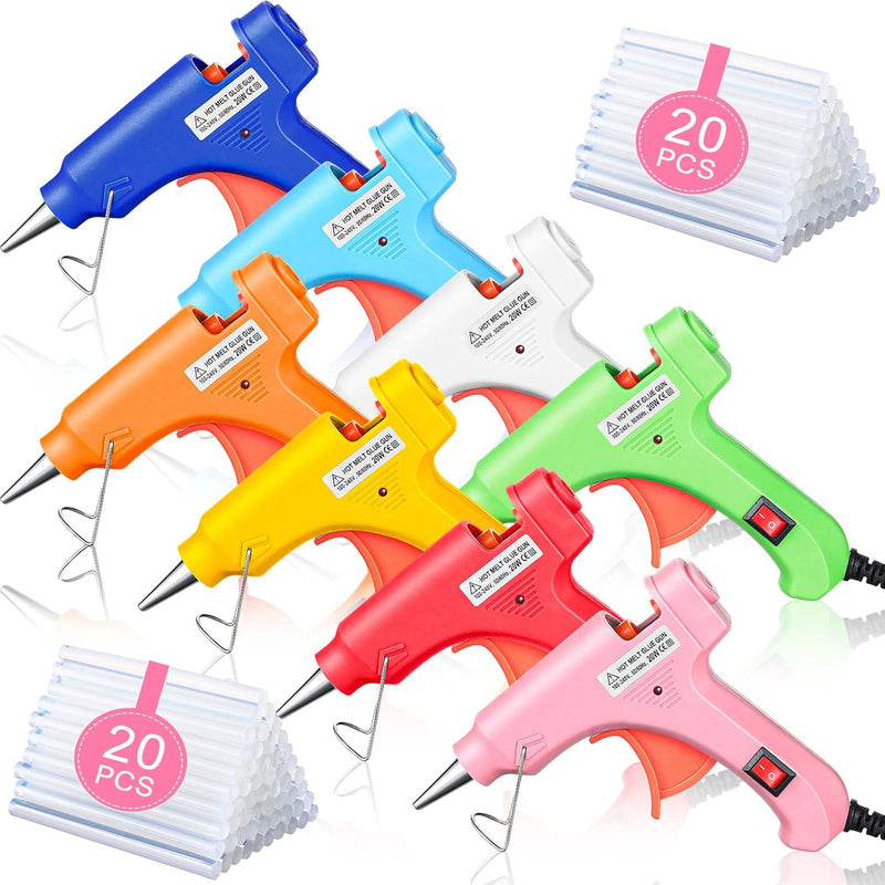 8 Pieces Mini Hot Glue Gun With 40 Glue Sticks For School Project Small Hot Me