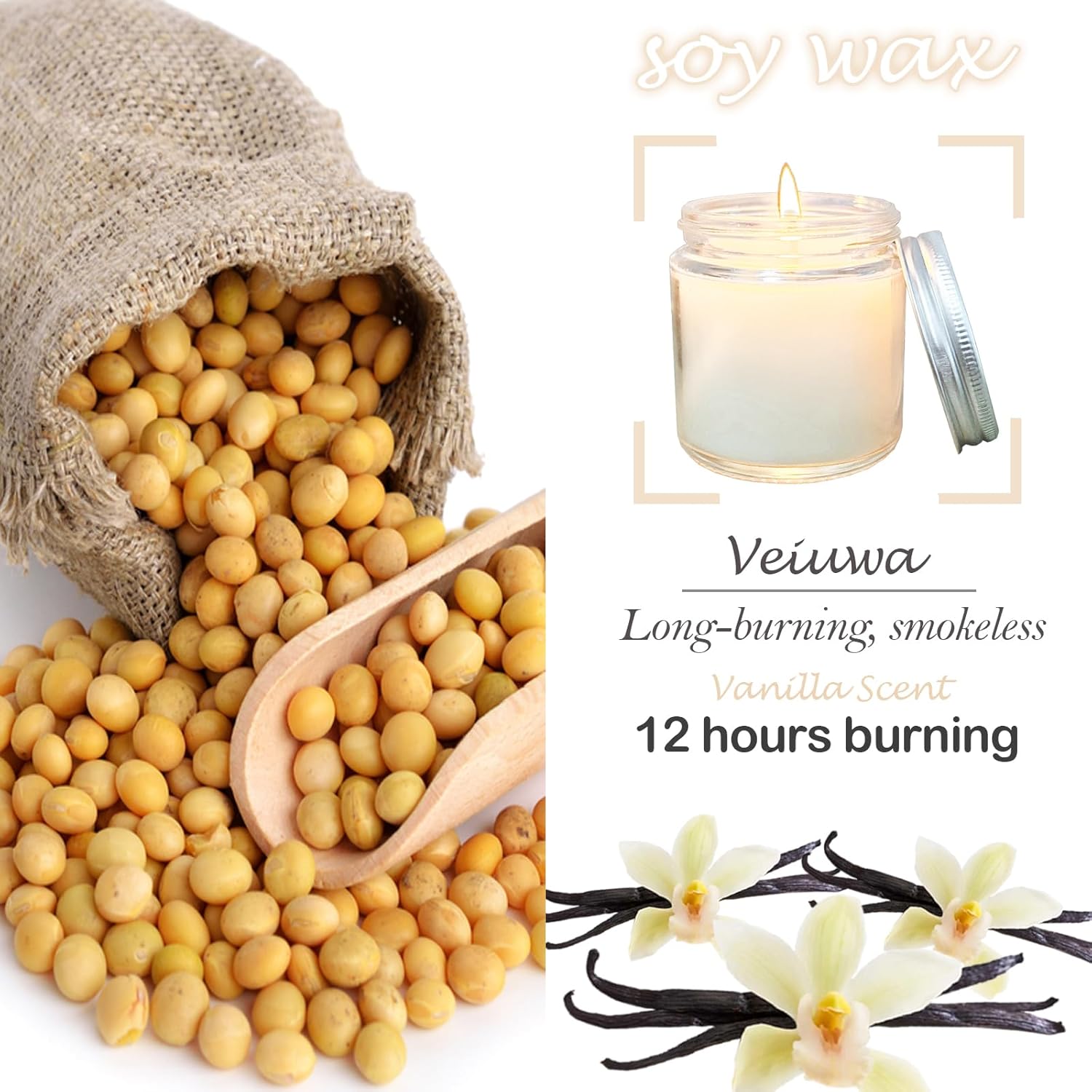 24 Pcs 4 Oz Mini Soy Candles,Vanilla Scented,Aromatherapy Candle,Bulk Candle Set?Great Stress Relieving Scented Candles For Girls As A Gift For Birthdays, Weddings And More!