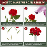 Red Roses Artificial Flowers 50 Pack In Bulk, Fake Roses Flowers Realistic Roses For Wedding Home Party Decoration Event Gift (Red)