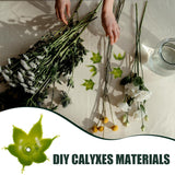 100 Pcs Green Plastic Flower Bases 2.17X2.17X1.38 Inches Artificial Rose Calyxes Sepals For Diy Floral Arrangements Craft Supplies Home Decor