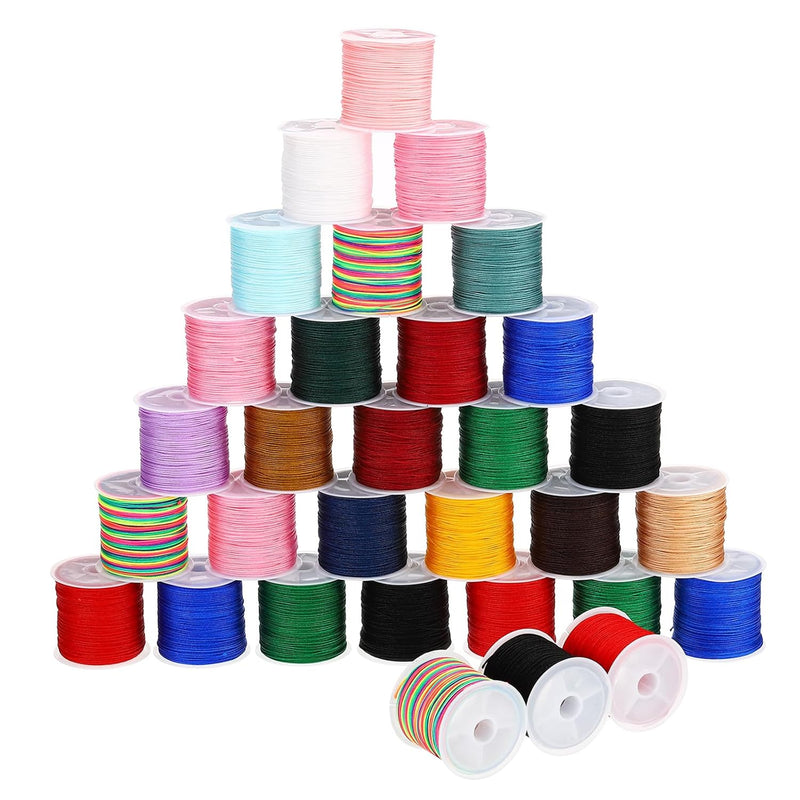 31Rolls 0.8Mm Nylon String Cord, 678 Yards Beading Thread For Bracelet