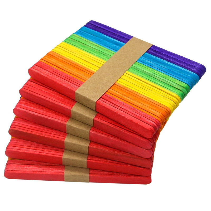 240 Pcs Colored Popsicle Sticks For Crafts, 4.5 Inch Colored Wooden Craft Stic