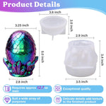 Dragon Egg Resin Molds, Large Resin Jar Resin Epoxy Molds With Lid And Crystal Cluster Base, Lifelike Dinosaur Egg Silicone Molds For Epoxy Resin, Diy Craft