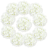 10Pcs Hydrangea Artificial Flowers, Faux White Flowers For Wedding Centerpieces, Diy Bouquets, Bridal Shower, Floral Decor Home Decoration With Stems (Vase Not Included)