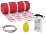 15 Sqft Electric Floor Heating Mat Kit With Programmable Gfci Thermostat - Radiant Underfloor Heating System For Ceramic Tile, Stone - Sticky Mesh Heating Mat, Energy-Efficient Heated Bathroom Floor