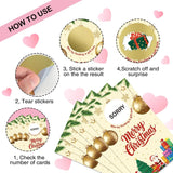 50 Pcs Merry Christmas Scratch Off Game Cards, Christmas Themed Party Supplies, Funny Holiday Scratch Cards For Lottery Group Games Activity, Raffle Tickets For Birthday Party