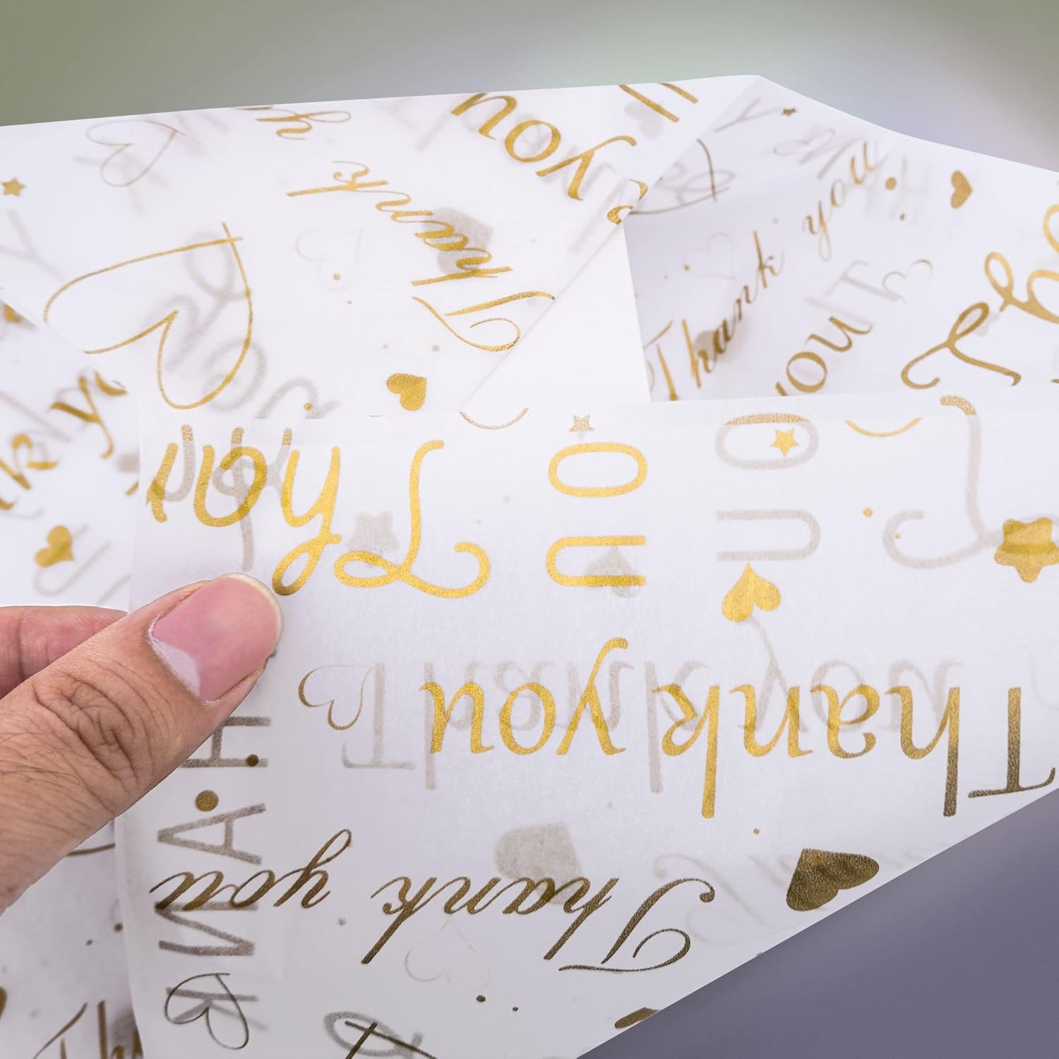 100 Sheets Gold Thank You Tissue Paper Bulk,White With Golden Thank You Tissue Paper For Small Business,Packaging,Gift Bags,14 X 20 Inch (Gold)
