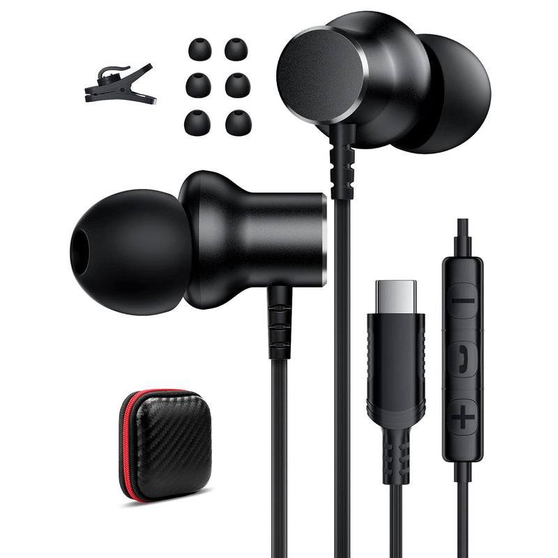 Usb C Headphones,Magnetic In-Ear Type C Earphones For Samsung A53 S23 S22 S21