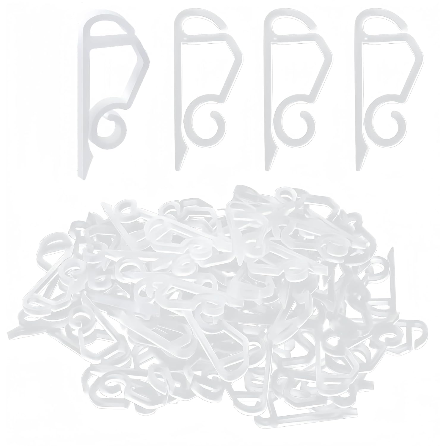 Christmas Light Clips, White Gutter Hooks Outside String Lights Clips Weatherproof Outdoor Seasonal Lighting Hooks Easy Installation Of Christmas Lights On Shingles Gutters (120, White)