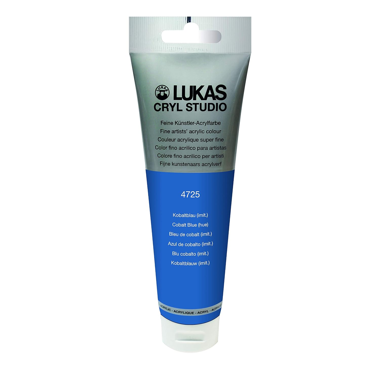 Lukas CRYL Studio Artist Acrylic Paint, Cobalt Blue Hue, 125 ml Tube - High Pigment Acrylic Paints for Canvas Painting, Large Scale Works - Medium-Viscosity, Water-Mixable, Fast Drying