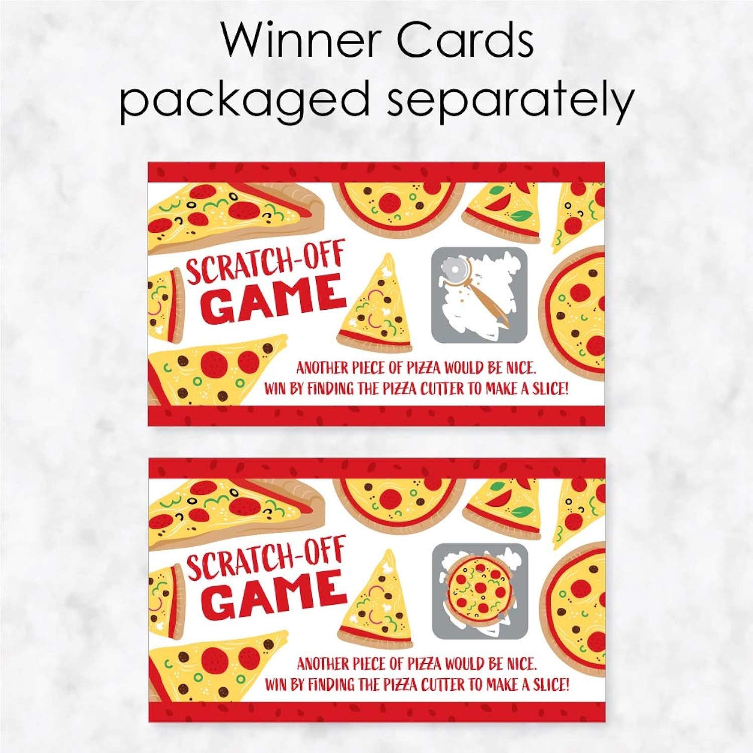 Big Dot of Happiness Pizza Party Time - Baby Shower or Birthday Party Game Scratch Off Cards - 22 Count