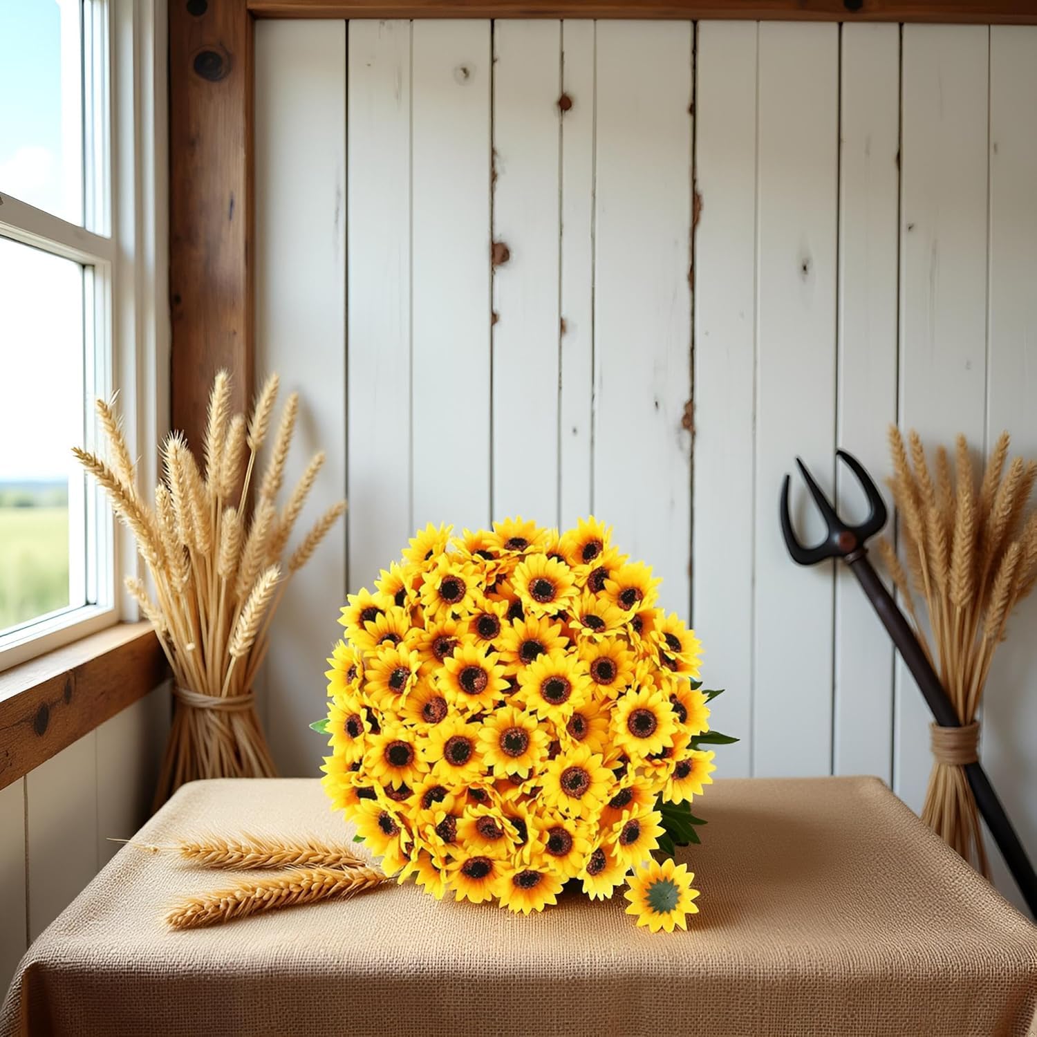 100 Pcs Mini Yellow Artificial Flower Heads Fake Sunflower Decorative Fabric Flowers Craft Floral Embellishments For Wreaths Wedding?Artificial Plants And Home Decor Flowers