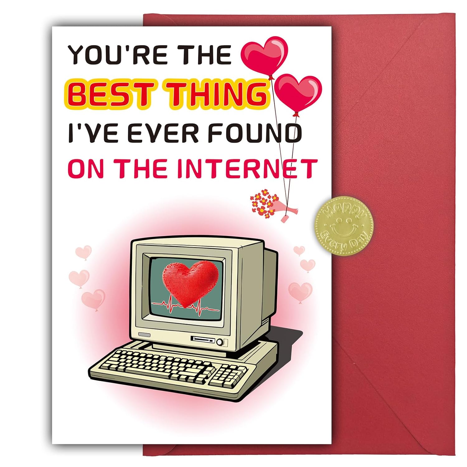 Valentines Day Card For Husband, Funny & Romantic Anniversary Card For Men Or Women, I Love You Card Gift For Him,Her, Boyfriend Or Girlfriend, Double-Sided