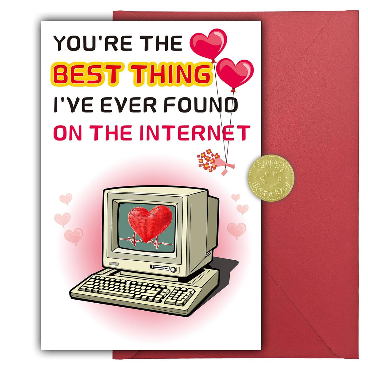 Valentines Day Card For Husband, Funny & Romantic Anniversary Card For Men Or Women, I Love You Card Gift For Him,Her, Boyfriend Or Girlfriend, Double-Sided