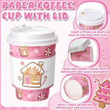 Gingerbread Man Party Disposable Coffee Cups With Lids, Sleeves And Stirrers 50 Pack 12 Oz Hot Cups Baby Shower Decoration For Fall Baby Shower Gender Reveal Party Christmas