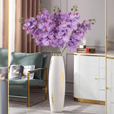 38" Artificial Phalaenopsis Flowers 6Pcs Purple Orchids Artificial Orchid Flowers Stem For Wedding Party Office Home Décor(Purple)