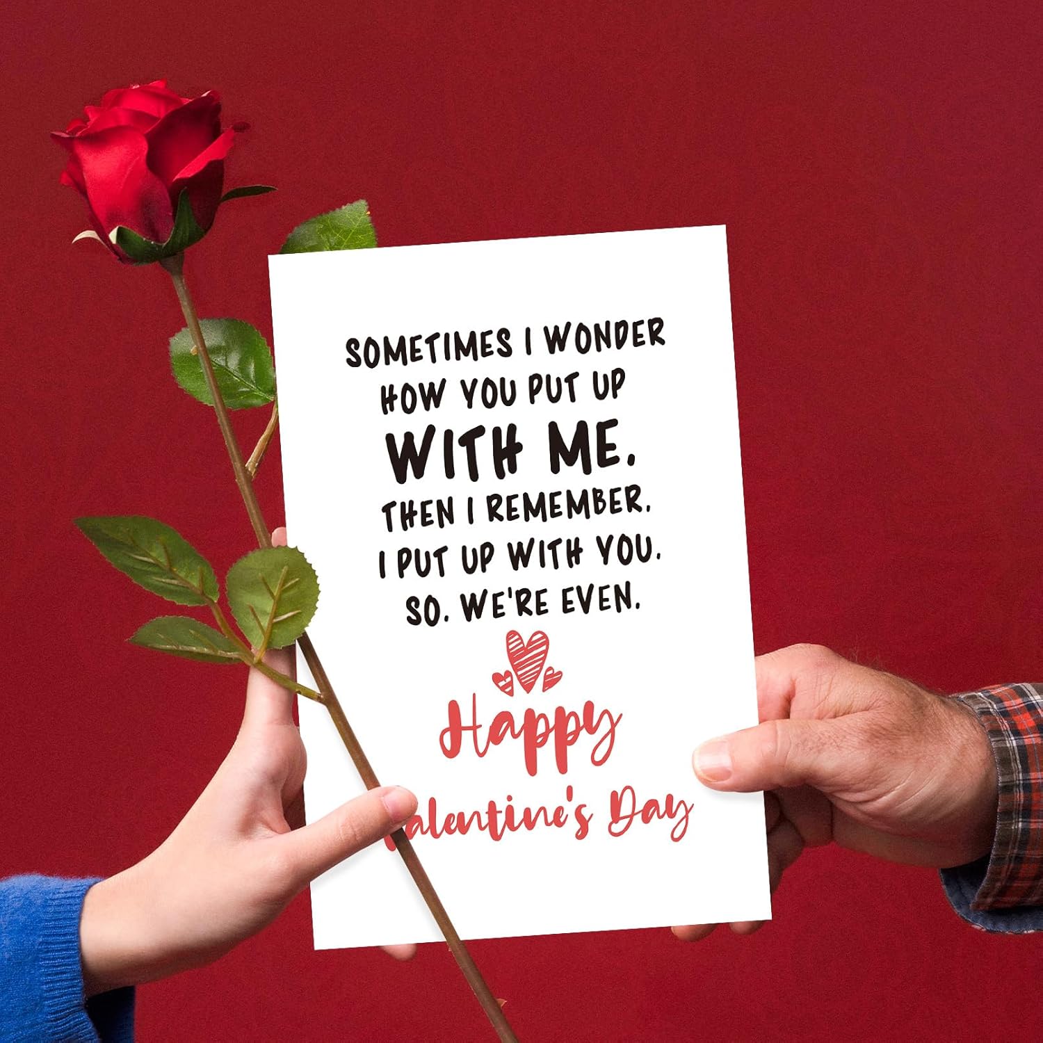 Funny Valentines Day Card For Girlfriend, Romantic Valentine’S Day Card For Wife,(Sometimes I Wonder How You Put Up With Me)