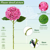4Pcs Realistic Rose Pink Hydrangea Artificial Flowers With Stems 19.68 Inch Latex Faux Hydrangeas Flower Real Touch Large Hydrangea For Weddings Bouquets Table Centerpieces Home Decor Party