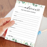 30 Pcs Bridal Shower Games Advice And Wishes Cards, Advice And Wishes For The Happy Couple, 30 Pcs Bridal Shower Cards For Newlyweds (Eucalyptus Botanical Style) -0018