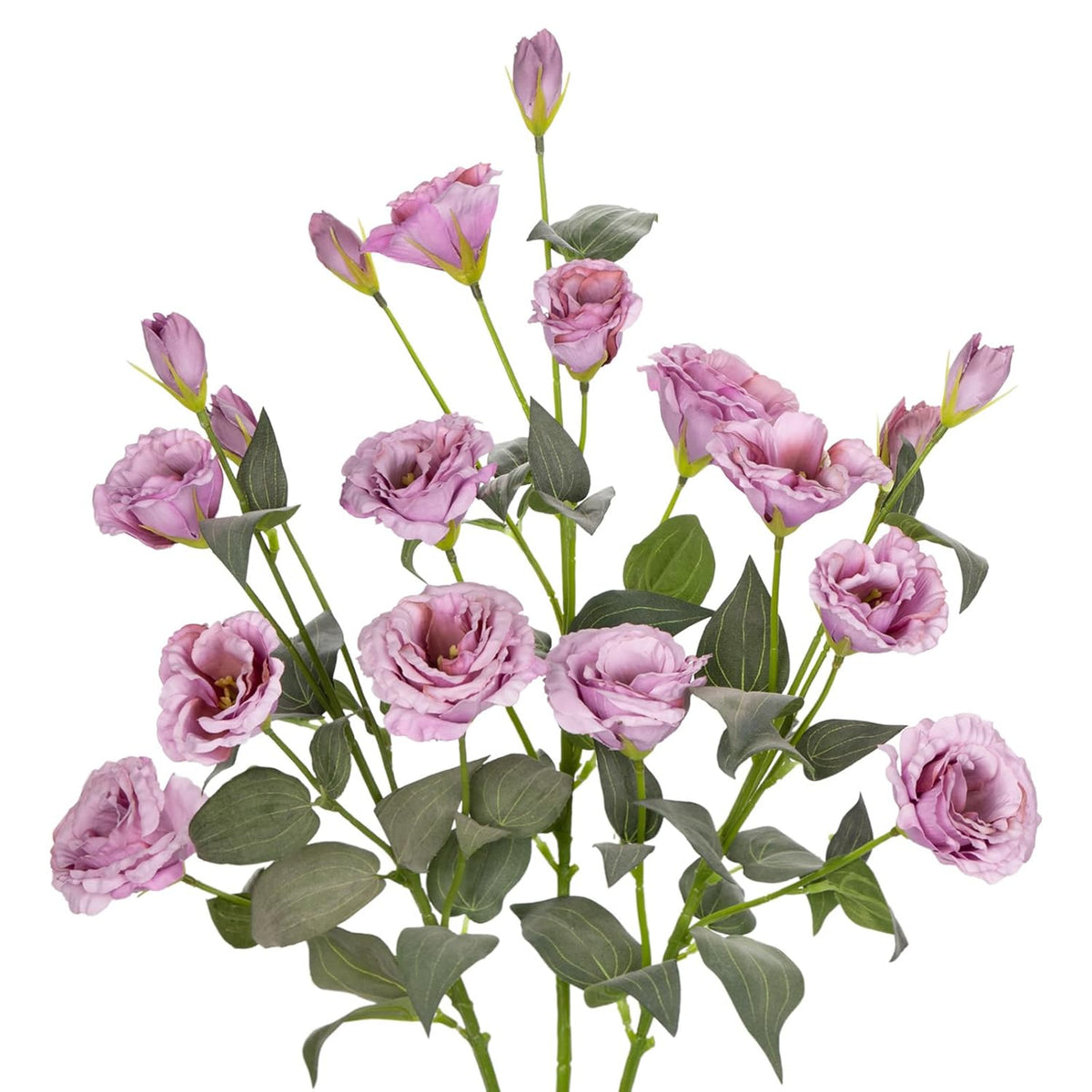34.5" Purple Artificial Flowers Silk Fake Flower 3Pcs Eustoma Lisianthus Flowers With Long Stem Faux Flowers Arrangement Branch With 4 Heads For Diy Wedding Party Centerpiece Bouquet Table Home Decor