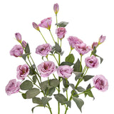 34.5" Purple Artificial Flowers Silk Fake Flower 3Pcs Eustoma Lisianthus Flowers With Long Stem Faux Flowers Arrangement Branch With 4 Heads For Diy Wedding Party Centerpiece Bouquet Table Home Decor