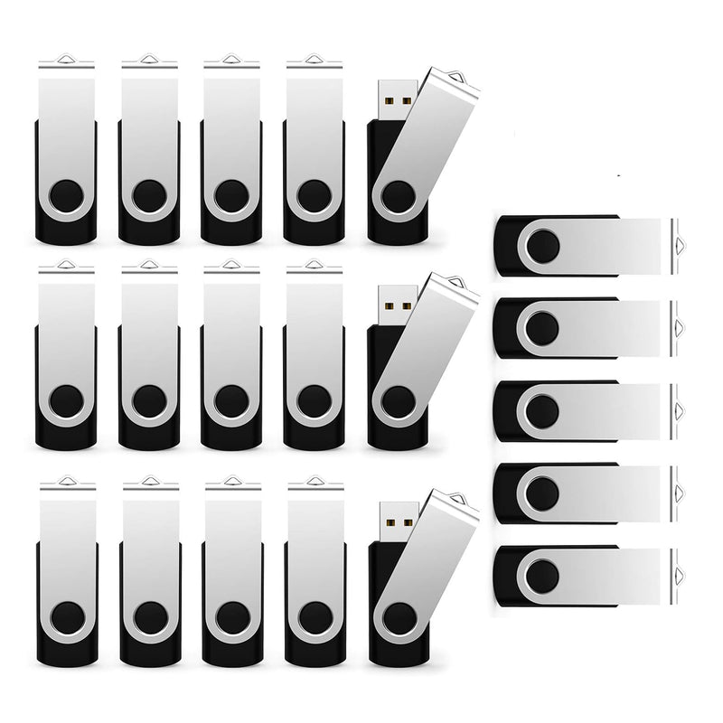 Usb Flash Drive 1Gb 20 Pack, Bulk Usb 2.0 Flash Drives Thumb Drive Swivel Memo