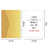 Rude Valentines Day Card For Him, Funny Farts Anniversary Card For Husband, Your Farts Nearly Kill Me But I Love You