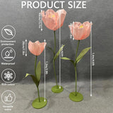 Set Of 3 Giant Artificial Tulips Flowers For Decoration Wedding Reception Huge Artificial Eva Tulip Flower For Birthday Wedding Arrangements Banquet Background Decor Shop Window Display